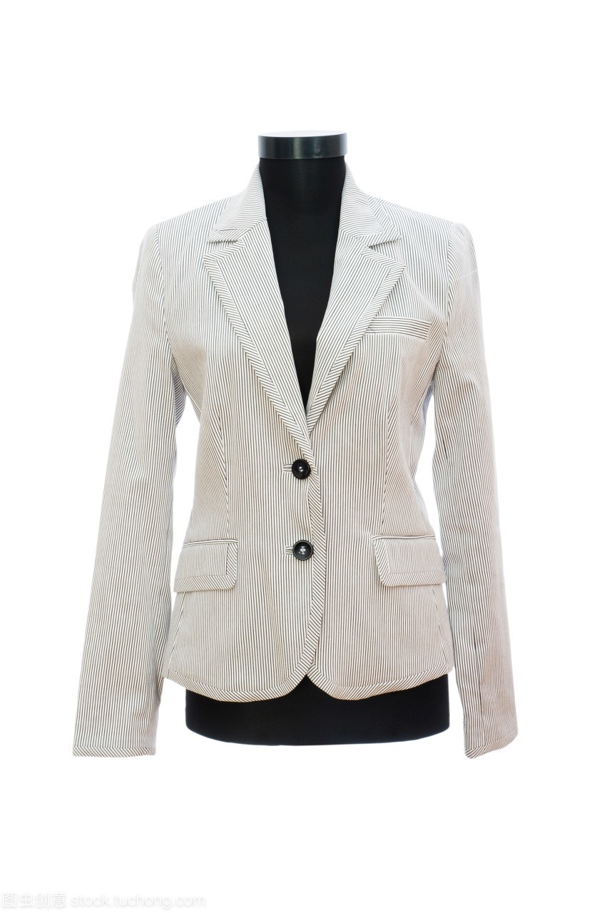 白色条纹夹克 时尚陈列室中的高雅变奏